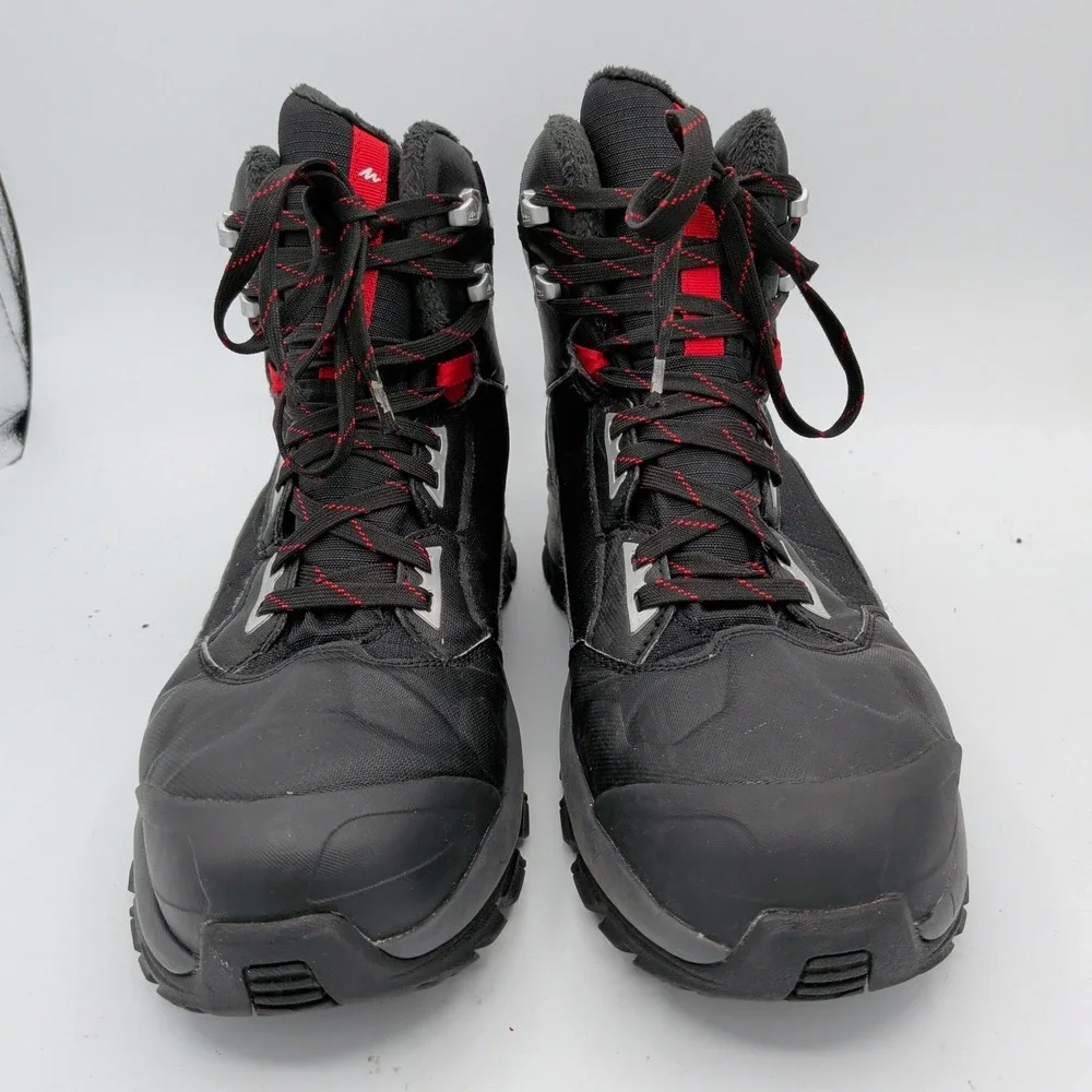Quechua Decathlon SH520 X-Warm Mid M Black Waterproof Hiking Snow Boot Mens 10.5
